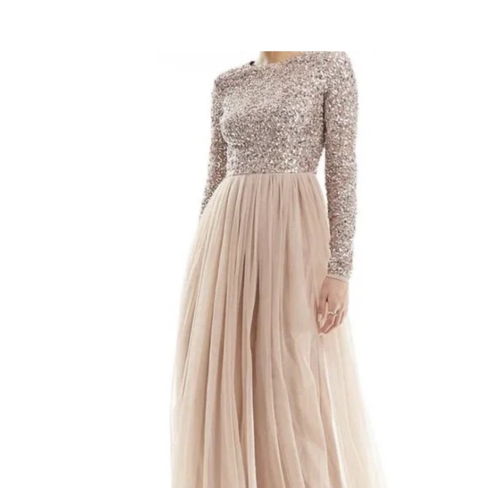 Elegant Sequin Long Sleeve Dress